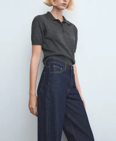 Mango Women's Danila Wide Leg High-rise Jeans In Blue