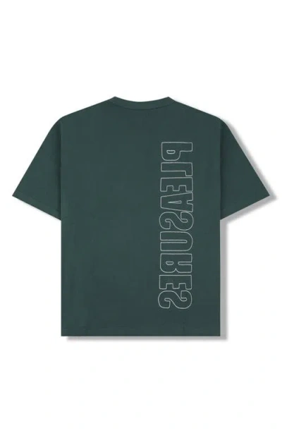 Pleasures Outline Embroidered Logo Heavyweight Cotton T-shirt In Multi