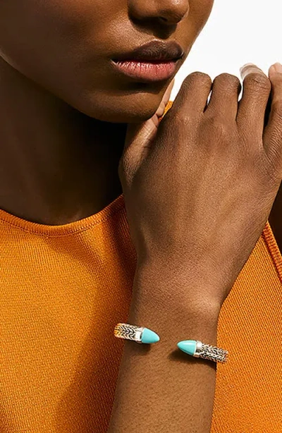 John Hardy Sterling Silver Turquoise Spear 50 Flex Cuff