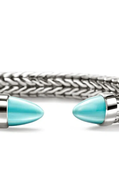 John Hardy Sterling Silver Turquoise Spear 50 Flex Cuff