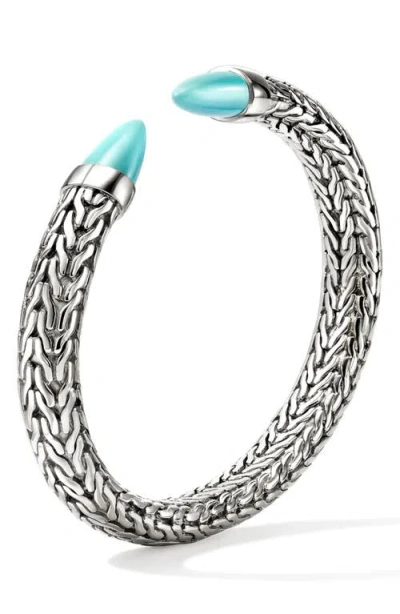 John Hardy Sterling Silver Turquoise Spear 50 Flex Cuff