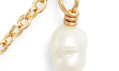 Chelsea28 Set Of 2 Genuine Freshwater Pearl & Link Necklaces In Gold