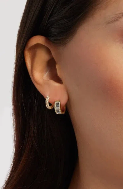 Chelsea28 Set Of 3 Huggie Hoop Earrings In Gold