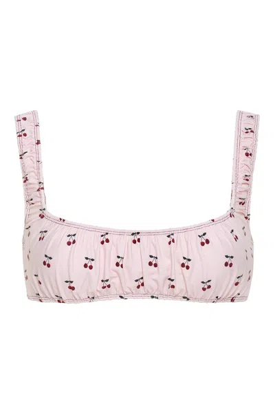 Montce Zoe Printed Bikini Top In Pink