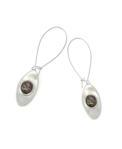 Robert Lee Morris Soho Abalone Textured Dangle Earrings In Silver