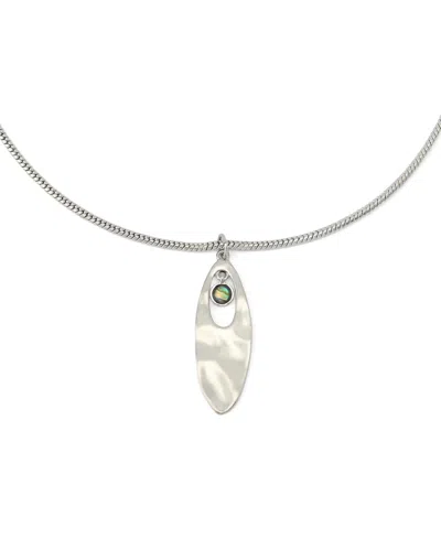 Robert Lee Morris Soho Abalone Pendant Necklace In Brown