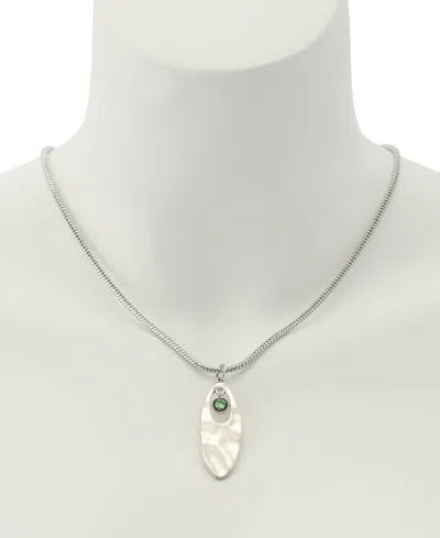 Robert Lee Morris Soho Abalone Pendant Necklace In Brown
