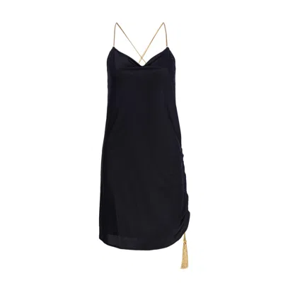 Lahive Women's Black Jordan Silky Noir Slip Dress In Black