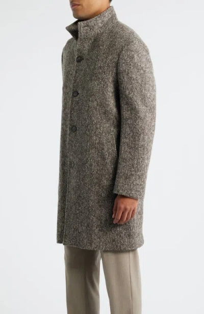 Jack Victor Wiktor Herringbone Wool Blend Coat In Multi