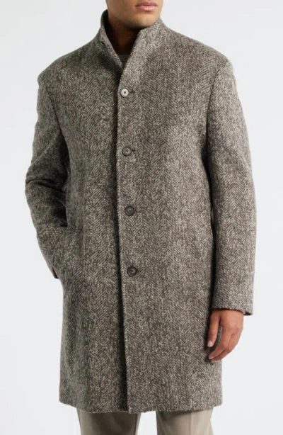 Jack Victor Wiktor Herringbone Wool Blend Coat In Multi
