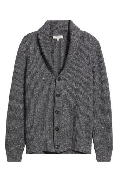 Jack Victor Wool & Silk Shawl Collar Cardigan In Gray
