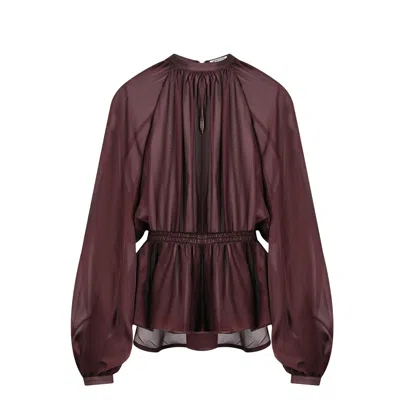Merlenne Women's Red Blouse In Burgundy In Multi