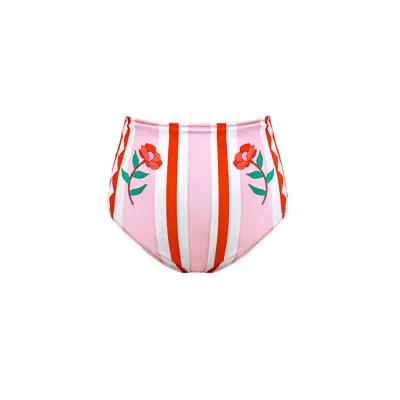 Jessie Zhao New York Women's Pink Jungle Rose Reversible Bikini Bottom In Multi