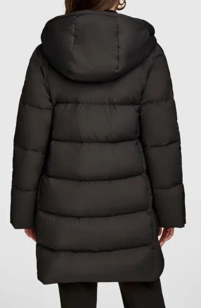 Donna Karan New York Water Resistant Hooded Down Puffer Coat In Gray
