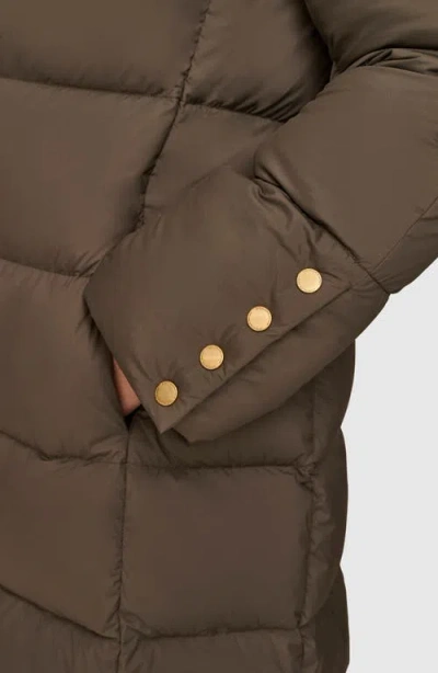 Donna Karan New York Water Resistant Hooded Down Puffer Coat In Brown