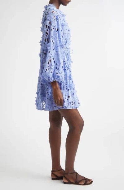 Zimmermann Womens Jacaranda Patience Long-sleeve Cotton Mini Dress Xs In Blue