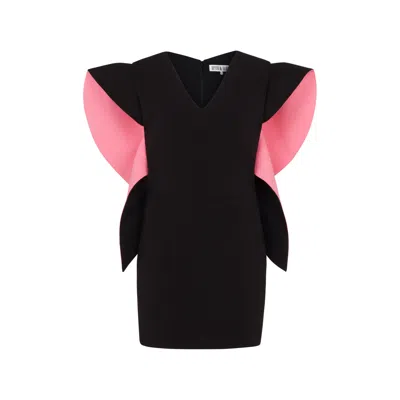 April & Alex Women's Black Flap Mini Dress In Black