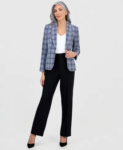 Kasper Women's Gracie High-rise Straight-leg Pants, Regular & Petite In Black