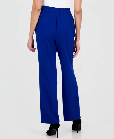 Kasper Women's Gracie High-rise Straight-leg Pants, Regular & Petite In Blue