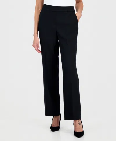 Kasper Women's Gracie High-rise Straight-leg Pants, Regular & Petite In Black