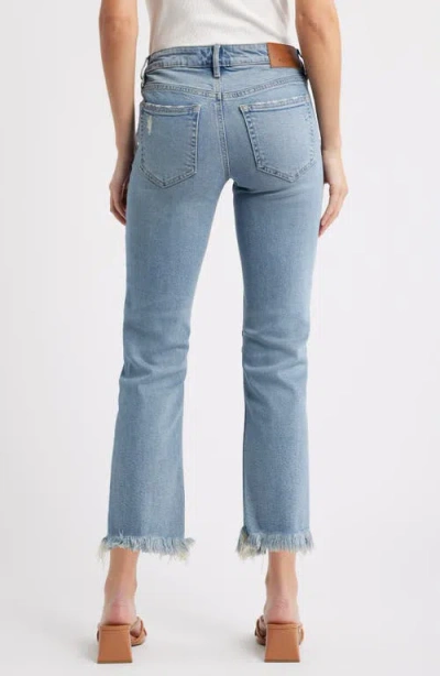 Hidden Jeans Frayed Low Rise Ankle Skinny Jeans In Blue