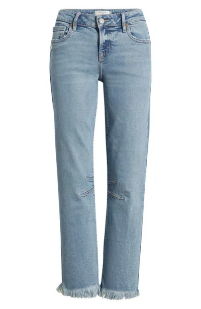 Hidden Jeans Frayed Low Rise Ankle Skinny Jeans In Blue