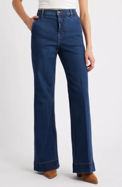 Hidden Jeans High Waist Flare Trouser Jeans In Blue