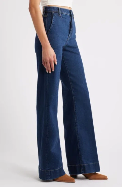 Hidden Jeans High Waist Flare Trouser Jeans In Blue