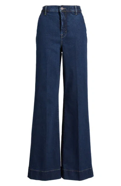 Hidden Jeans High Waist Flare Trouser Jeans In Blue