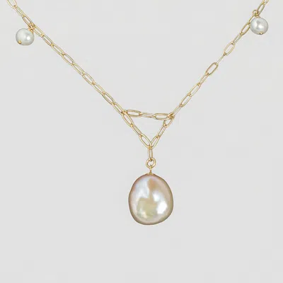 Amonta Women's Gold / White Sweet Pearl Necklace In Multi