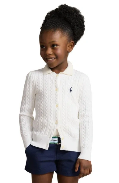 Polo Ralph Lauren Girls 2t-16 Cable-knit Cotton Cardigan In Multi