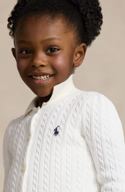 Polo Ralph Lauren Girls 2t-16 Cable-knit Cotton Cardigan In Multi