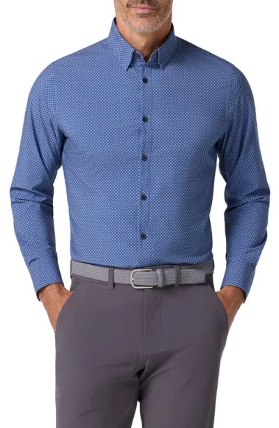 Mizzen + Main Mizzen+main Leeward Trim Fit Diamond Print Performance Button-up Shirt In Multi