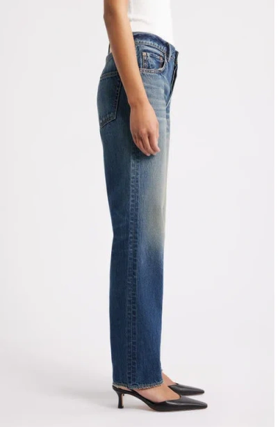 Moussy Vintage Arborwood Straight Leg Jeans In Blue