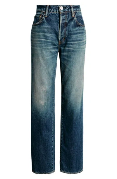 Moussy Vintage Arborwood Straight Leg Jeans In Blue