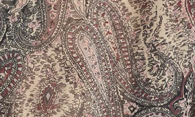 Frame The Paisley Tie Neck Silk Shirt In Gray