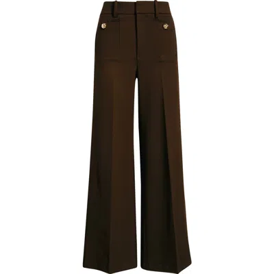 Frame The Modernist High Waist Wide Leg Pants In Brown