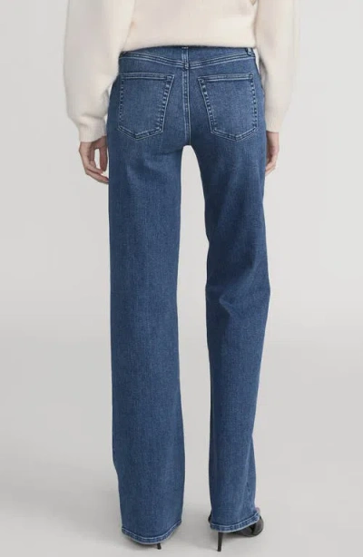 Frame The High Waist Straight Leg Trouser Jeans In Blue
