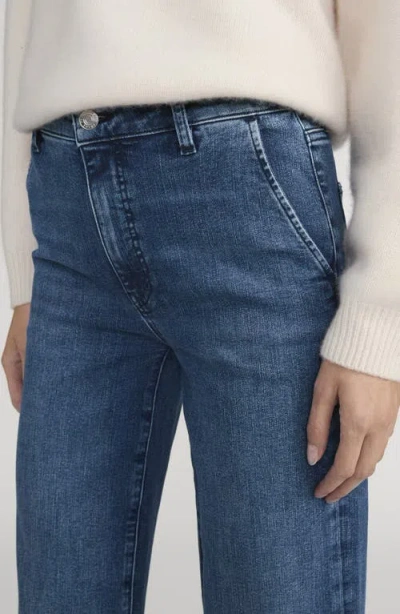 Frame The High Waist Straight Leg Trouser Jeans In Blue