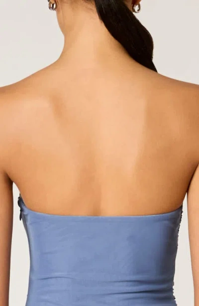 Nia Abbott Kinney Strapless Maxi Dress In Blue