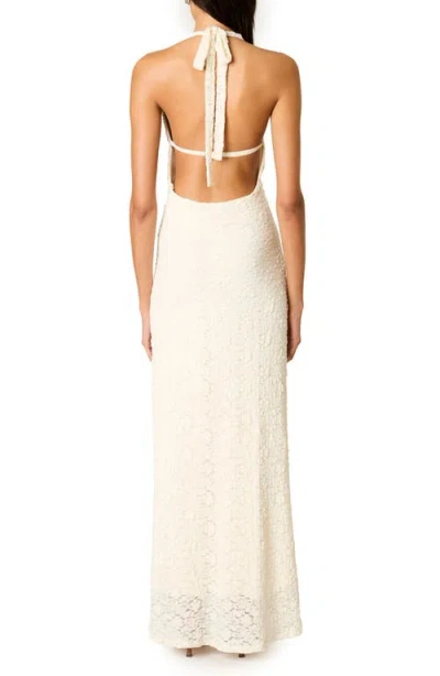 Nia Thalia Lace Halter Maxi Dress In White