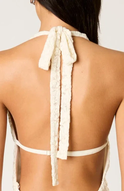 Nia Thalia Lace Halter Maxi Dress In White