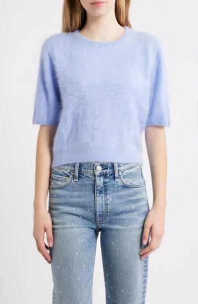 Rag & Bone Jada Cashmere Short-sleeve Sweater In Blue