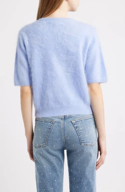 Rag & Bone Jada Cashmere Short-sleeve Sweater In Blue