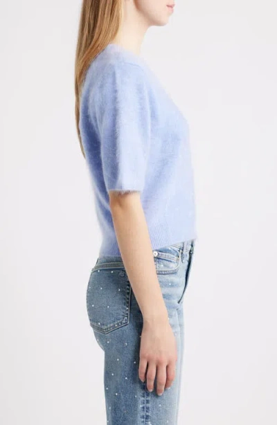 Rag & Bone Jada Cashmere Short-sleeve Sweater In Blue