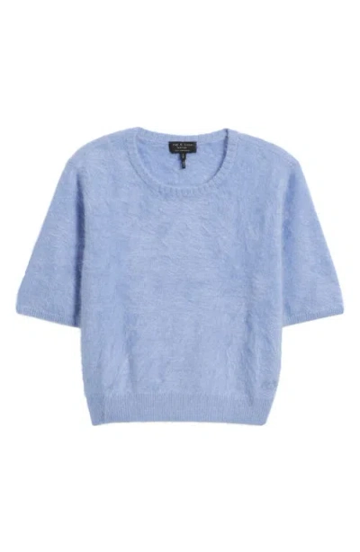 Rag & Bone Jada Cashmere Short-sleeve Sweater In Blue