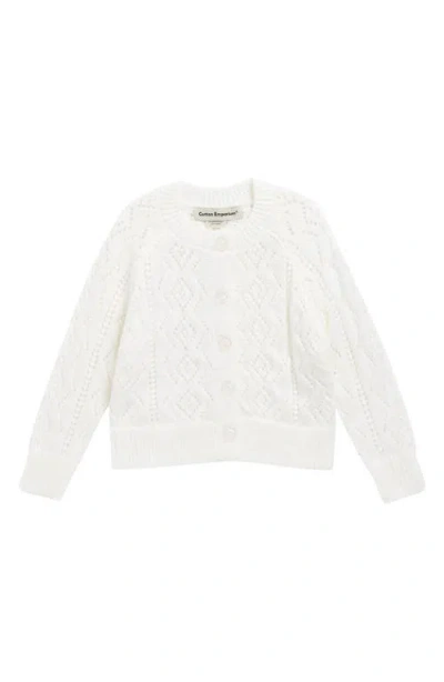Cotton Emporium Kids' Pointelle Cardigan In White