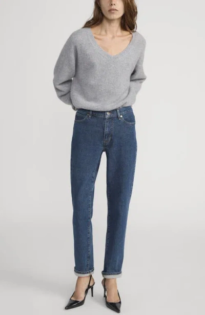 Frame The Borrowed Mid Rise Boyfriend Jeans In Animal Print