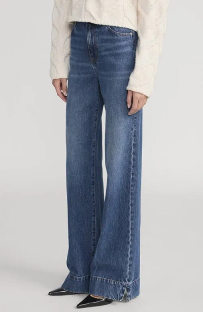 Frame The Slice High Waist Flare Jeans In Multi