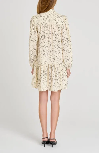 Wayf Kate Polka Dot Long Sleeve Dress In White